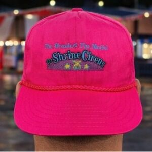 Vintage Neon Pink The Shrine Circus Snapback Hat Unisex Adjustable Retro 90s